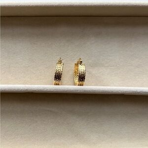 14k Gold Plated Minimalist Hoop and Stud Earrings